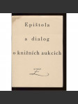 Epištola a dialog o knižních aukcích - náhled
