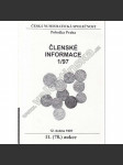 Členské informace, 1/97. Česká numismatická společnost (Numismatika, aukční katalog, mj. České stříbro ražené v minci, Uruguayské mince a účast cizích mincoven na jejich ražbách) - náhled