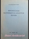Psychologia slovenských ludových povier - spesz alexander - náhled