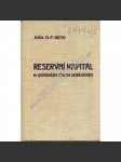 Reservní kapitál ve společenských útvarech podnikatelských (podnikání, bankovnictví, první republika) - náhled