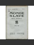 Le Monde slave, roč. 2, 1925, č. 4 [slavistika; časopis; Slované] - náhled