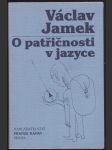 O patřičnosti v jazyce jamek václav - náhled