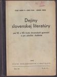 Dejiny slovenskej literatúry pre VII. a VIII. triedu  - náhled
