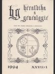 Heraldika a Genealogie 1-4/1994 - náhled