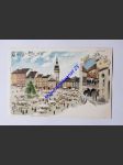 BRNO - Gruss aus Brünn - Krautmarkt mit Parnass und Rathaus . Rathaushof , DA - náhled