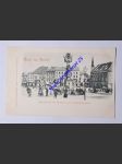 BRNO - Zelný trh se sochou Parnasse / BRÜNN - Gruss aus Brünn ! - Krautmarkt mit Parnass und Dreifaltigskeitsäule , DA - náhled