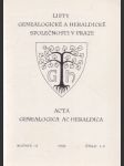 Genealogické a heraldické listy 1-6/1991 - náhled