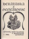 Heraldika a Genealogie 1-4/1983 - náhled