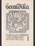 Heraldika. bulletin pro pomocné vědy historické 1/1975 - náhled