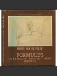 Formules de la beauté architectonique moderne [= Éditions des Archives d’Architecture Moderne] [teorie architektury, architektura] - náhled