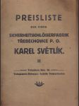 Preisliste der Firma Sicherheitsschlösserfabrik Třebechovice p.O. KAREL SVĚTLÍK - náhled