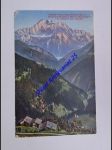 PIEVE ( Buchenstein ) Blick v.d. Dolomitenstrasse a. Mt. Civetta (3220 m) und Alleghe See (Italien) - náhled